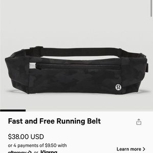 Lululemon Fast and Free Running Belt L/XL